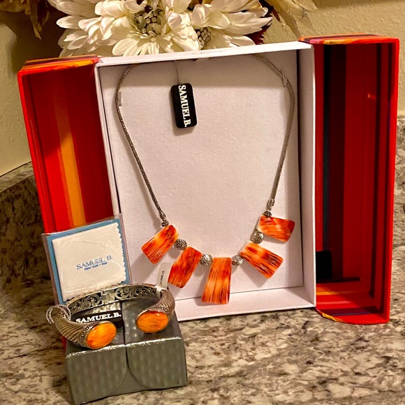 Artisan Silver Gemstone Necklace & Cuff Bracelet